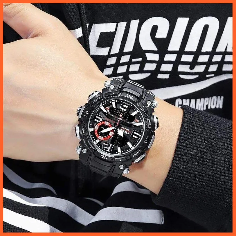 Top Luxury Watches Men Dual Display Watch | Waterproof Sports Led Wristwatch Mens Military Army Watch