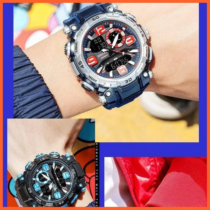 Top Luxury Watches Men Dual Display Watch | Waterproof Sports Led Wristwatch Mens Military Army Watch