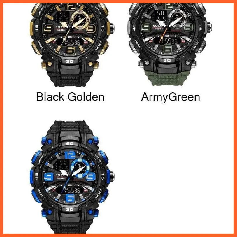 Top Luxury Watches Men Dual Display Watch | Waterproof Sports Led Wristwatch Mens Military Army Watch