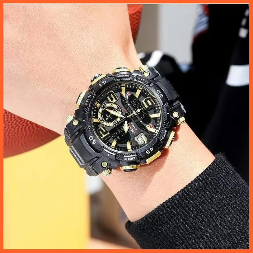 Top Luxury Watches Men Dual Display Watch | Waterproof Sports Led Wristwatch Mens Military Army Watch