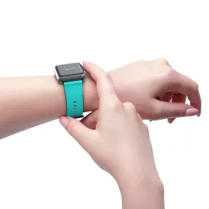 Turquoise Blue Watch Band, Best Solid Color 38mm/42mm Watch Band For Apple Watches- Made in USA