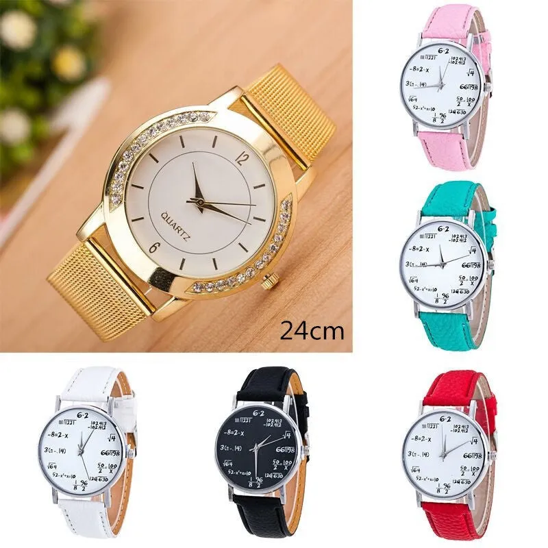 Uhren El reloj L'Orologio women Mode Femmes Cristal d'or en acier inoxydable analogique quartz montre-bracelet (or, argent)