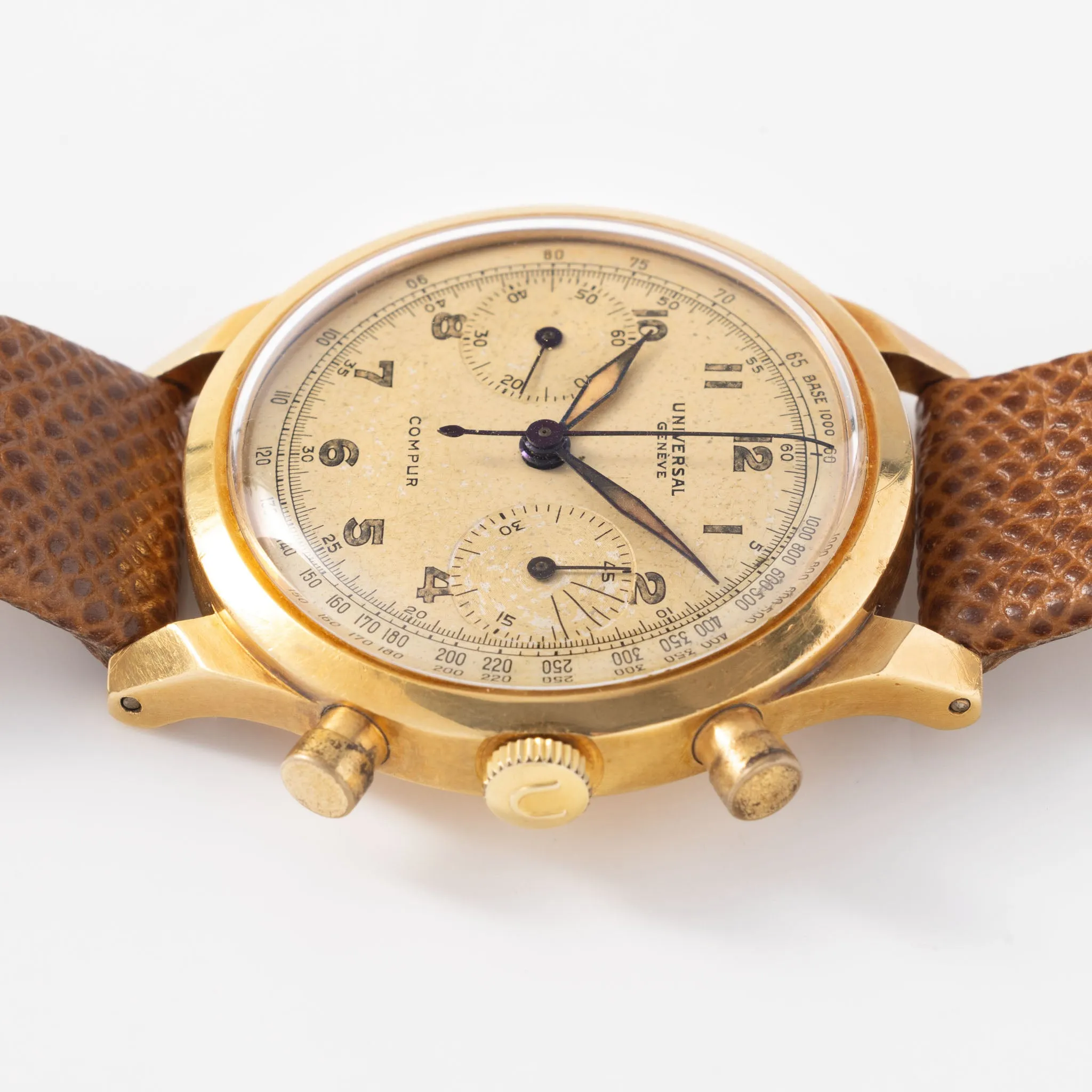 Universal Geneve Compur Chronograph 18kt Gold Ref 12482 Spillmann case