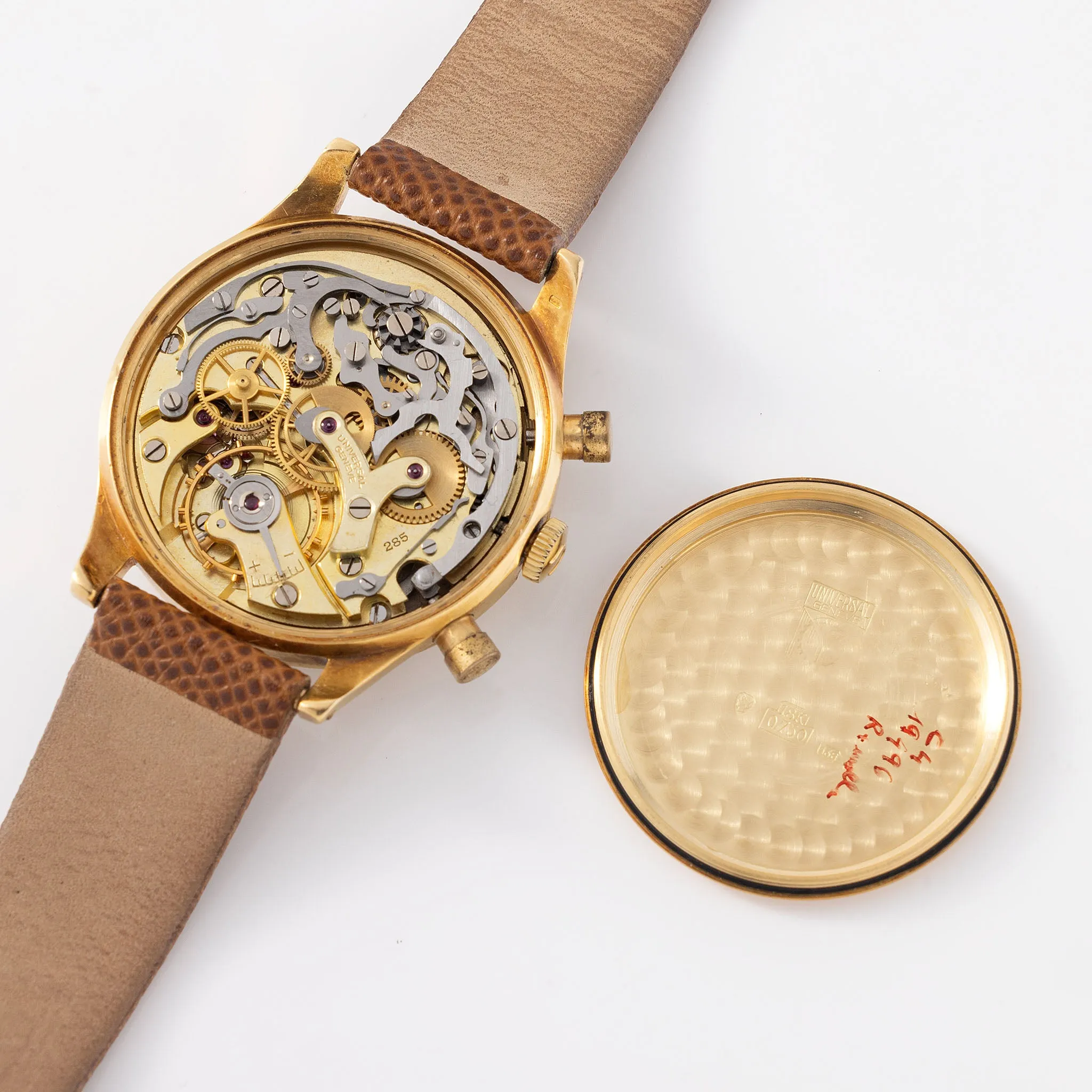 Universal Geneve Compur Chronograph 18kt Gold Ref 12482 Spillmann case