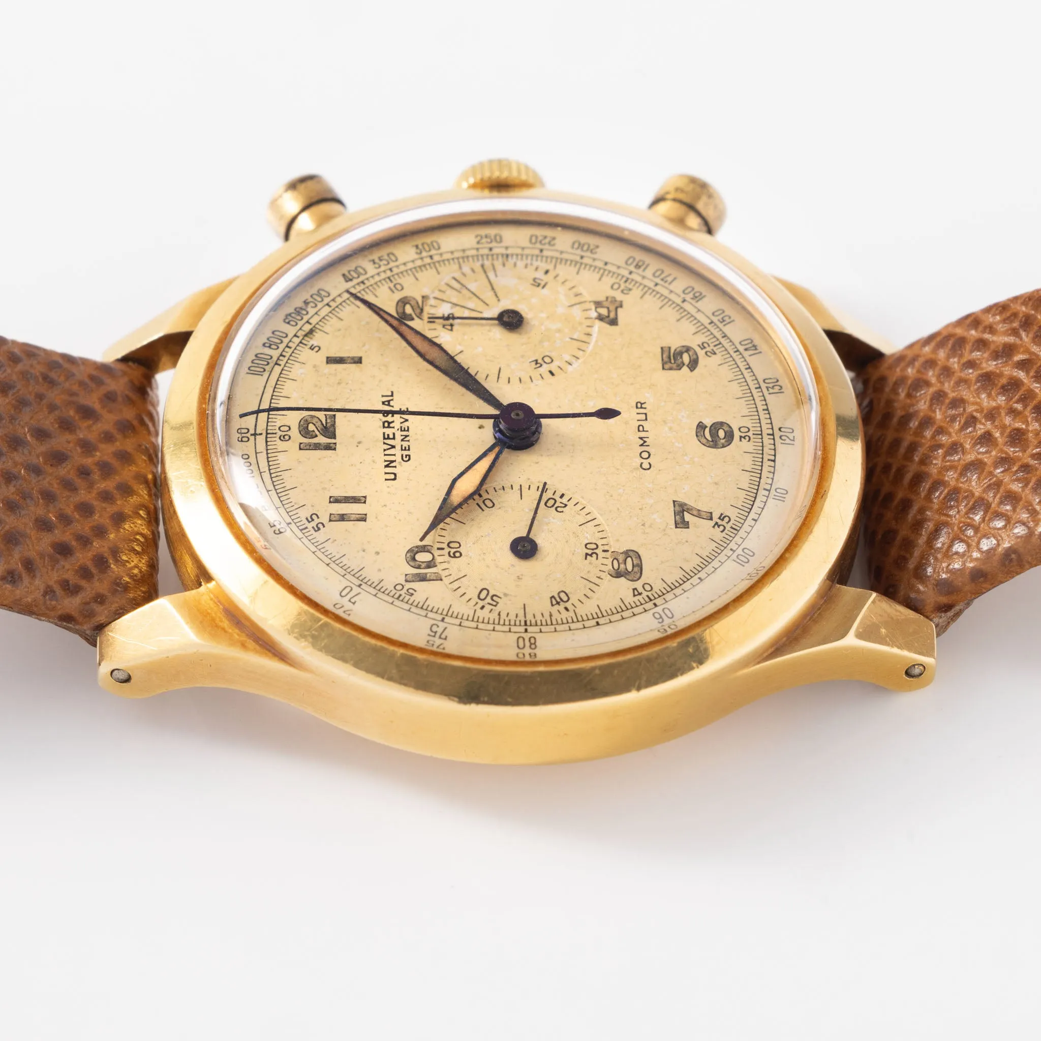 Universal Geneve Compur Chronograph 18kt Gold Ref 12482 Spillmann case