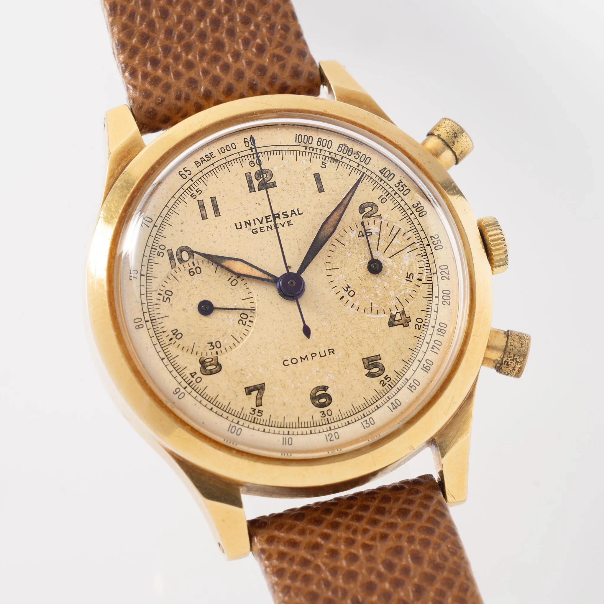 Universal Geneve Compur Chronograph 18kt Gold Ref 12482 Spillmann case
