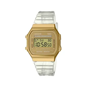 Vintage Gold & Transparent Digital Watch - A168XESG-9A
