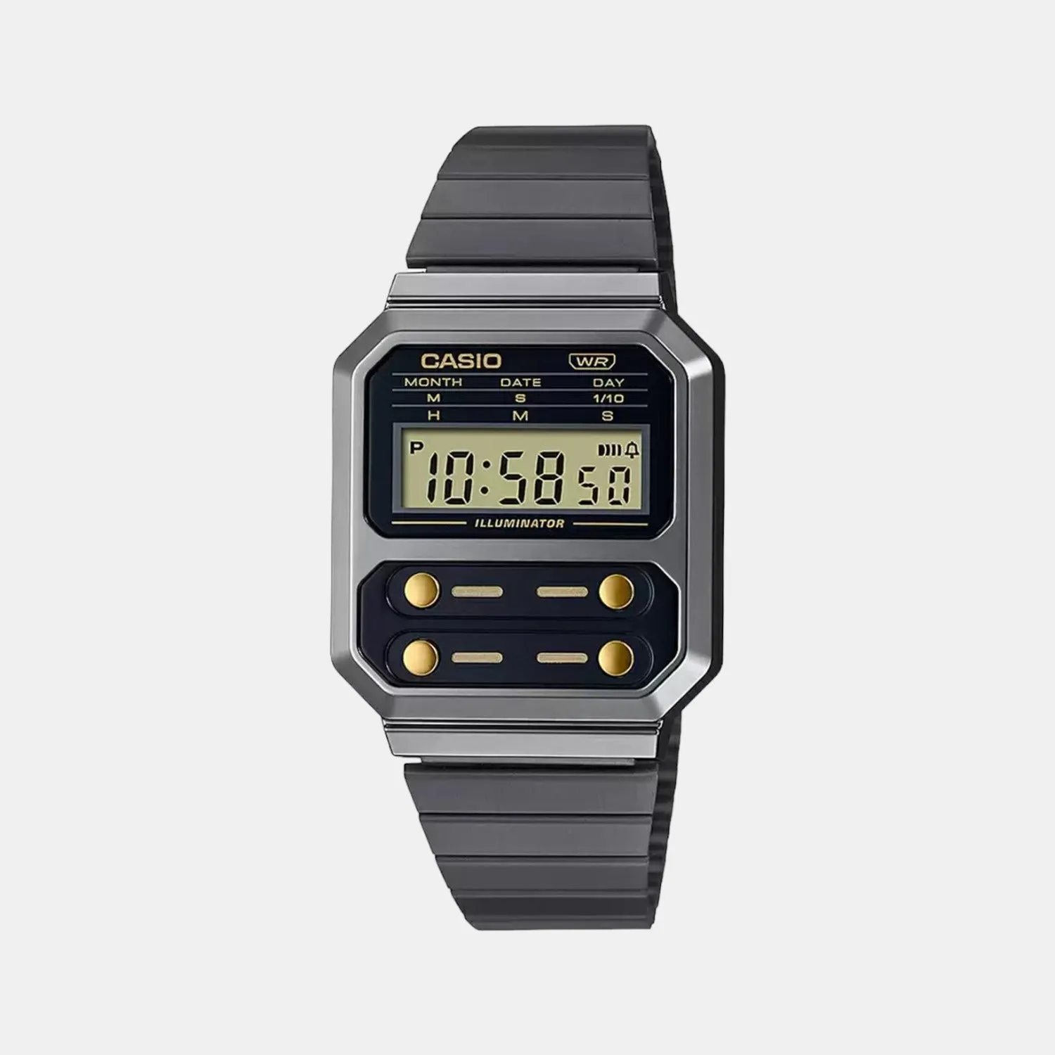Vintage Unisex Digital Stainless Steel Watch D262 - A100WEGG-1A2DF