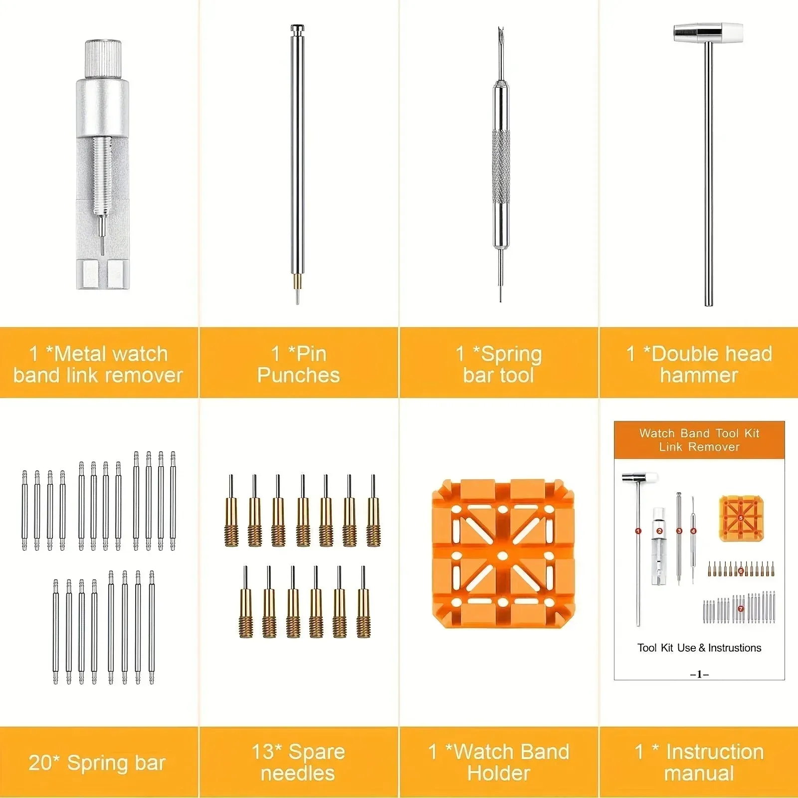 Watch Repair Tool Set Watch Link Band Slit Strap Bracelet Chain Pin Remover
