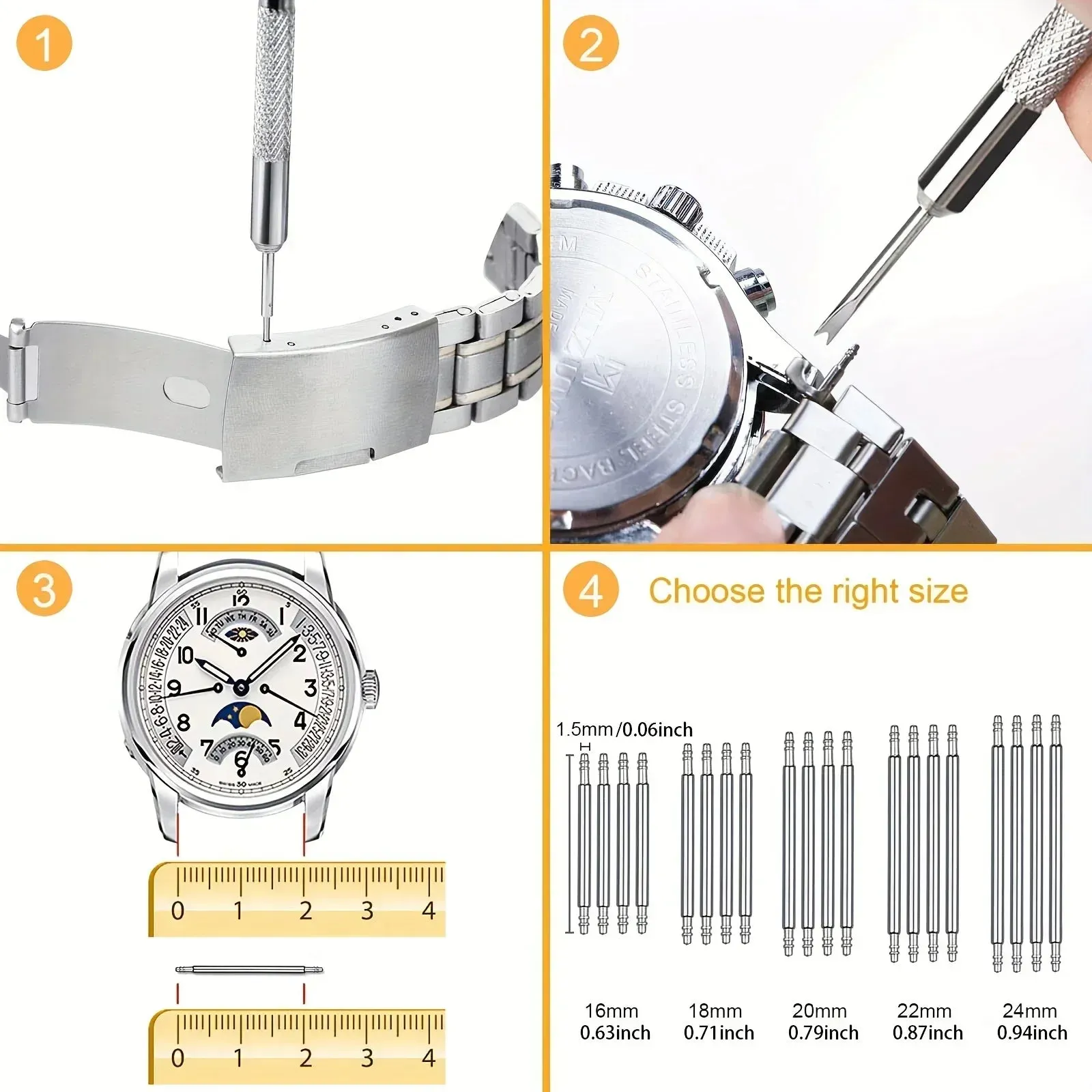 Watch Repair Tool Set Watch Link Band Slit Strap Bracelet Chain Pin Remover